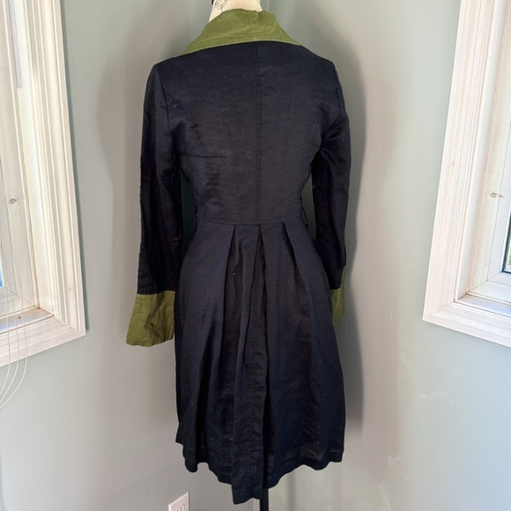Balizza hand painted cotton trench artisan made‎ EUC size small - Picture 4 of 12